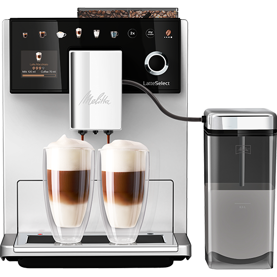 NOWY MODEL • Melitta® LatteSelect® srebrno-czarny F63/0-211