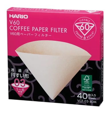 Hario filtry papierowe do dripa V60-04 - 40 sztuk