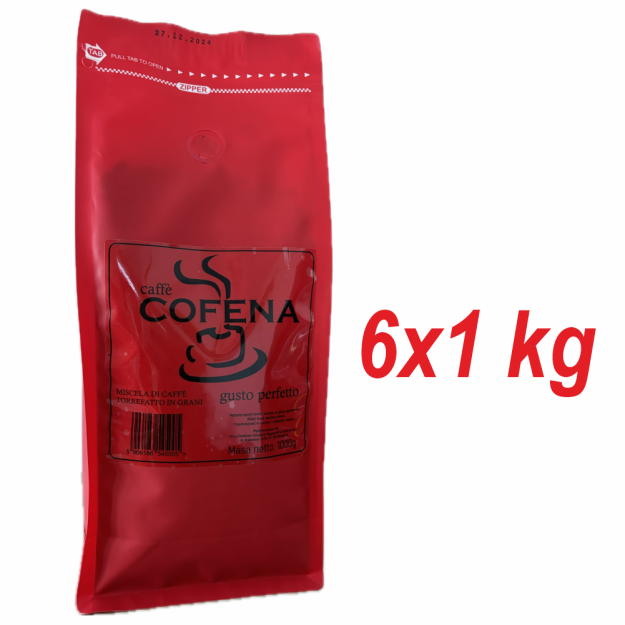 Kawa ziarnista COFENA GUSTO PERFETTO 100% ARABIKA 6X1KG (KARTON)